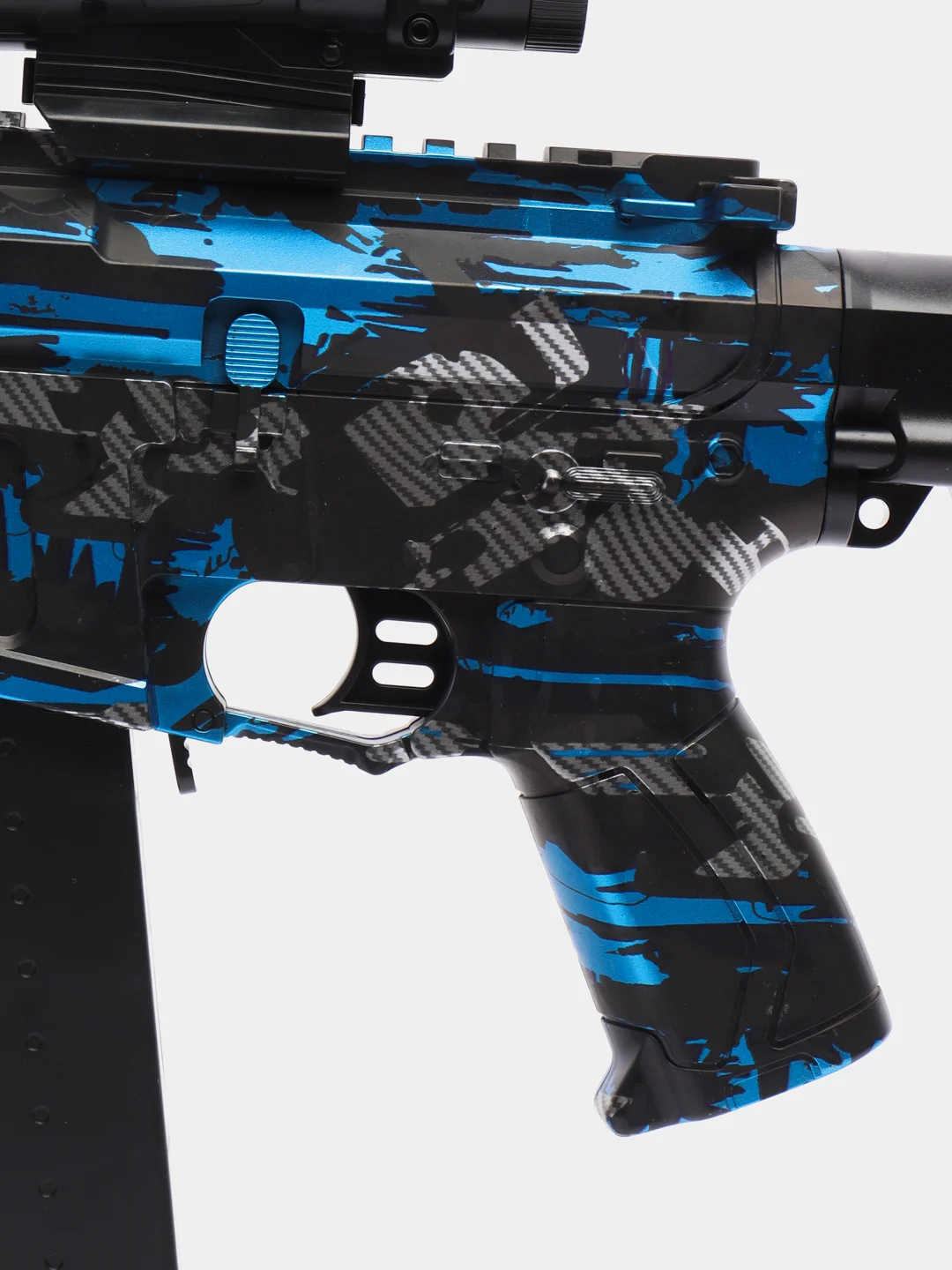Синий автомат SUPER POWER MACHINE GUN, пневмотический, с электрическим приводом