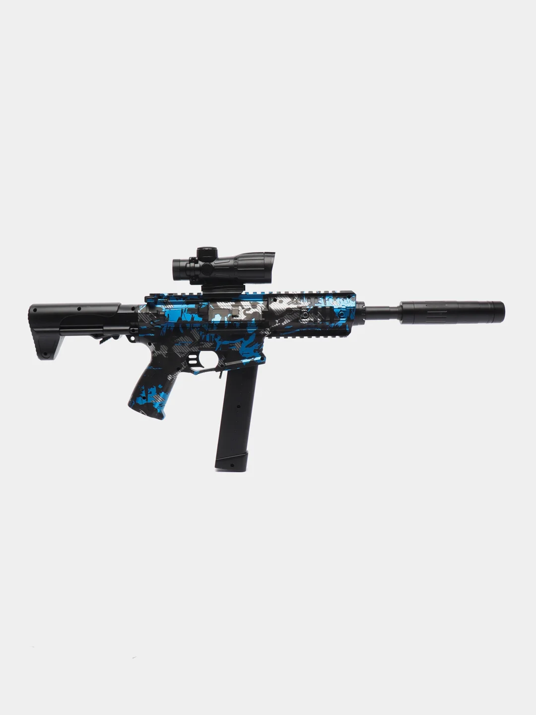 Синий автомат SUPER POWER MACHINE GUN, пневмотический, с электрическим приводом