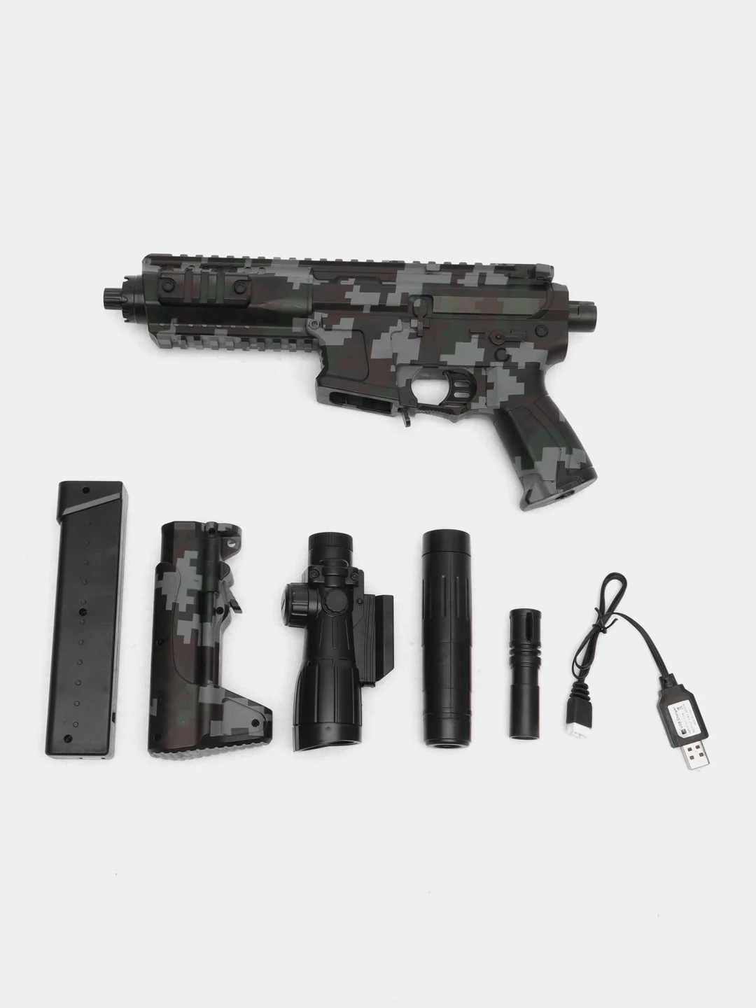 Тёмно-зелёный автомат SUPER POWER MACHINE GUN, пневмотический, с электрическим приводом