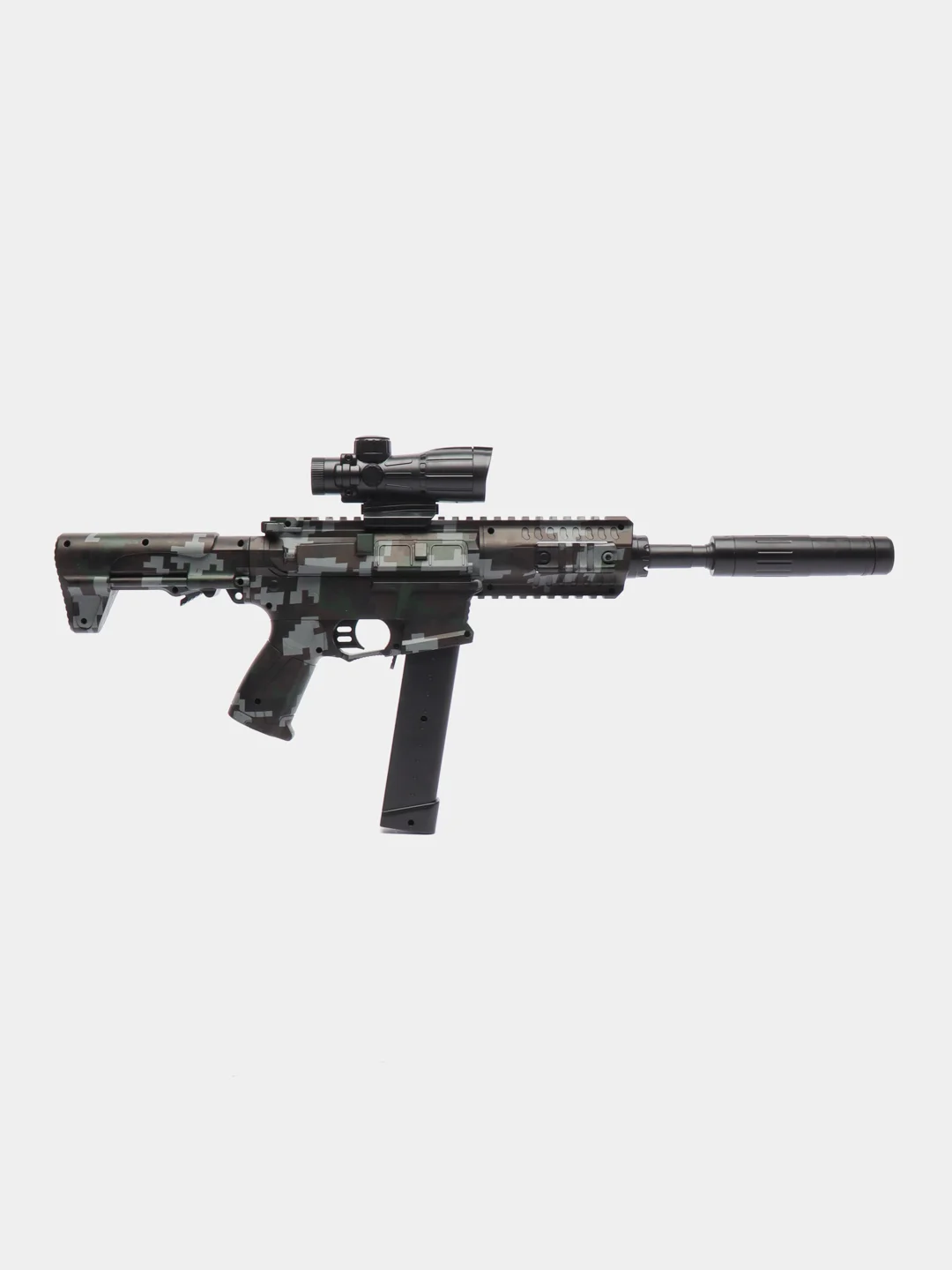 Тёмно-зелёный автомат SUPER POWER MACHINE GUN, пневмотический, с электрическим приводом