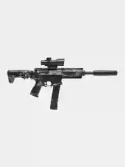 Тёмно-зелёный автомат SUPER POWER MACHINE GUN, пневмотический, с электрическим приводом