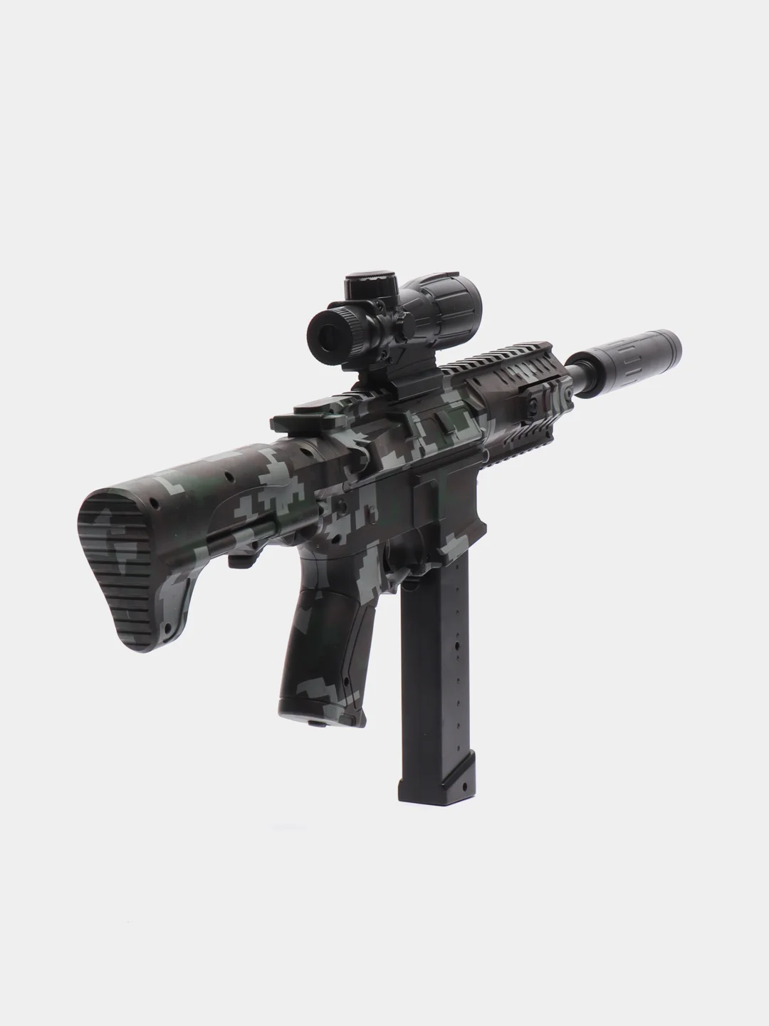 Тёмно-зелёный автомат SUPER POWER MACHINE GUN, пневмотический, с электрическим приводом
