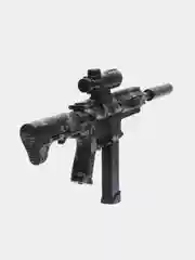 Тёмно-зелёный автомат SUPER POWER MACHINE GUN, пневмотический, с электрическим приводом