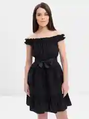 Черный женское платье, с открытыми плечами