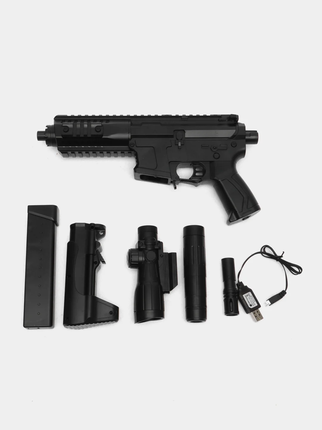 Черный автомат SUPER POWER MACHINE GUN, пневмотический, с электрическим приводом