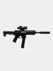 Черный автомат SUPER POWER MACHINE GUN, пневмотический, с электрическим приводом