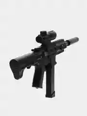 Черный автомат SUPER POWER MACHINE GUN, пневмотический, с электрическим приводом