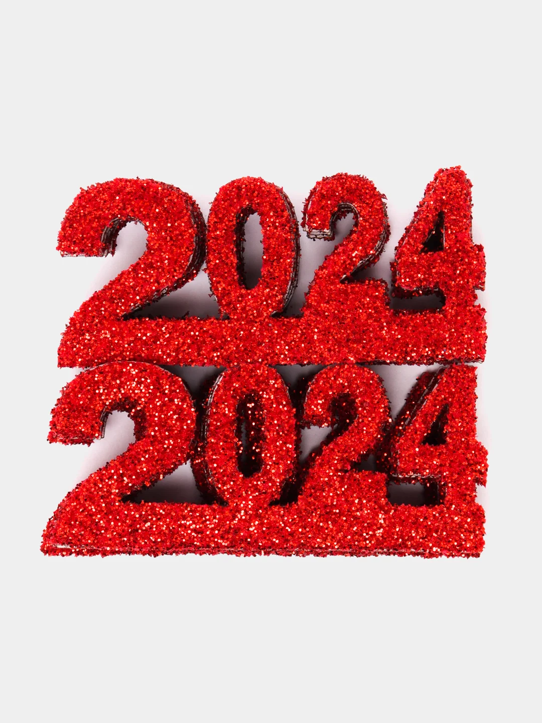 Красный 2024 самоклеящиеся из фоамирана, 10 шт, 5 х 2.2 см