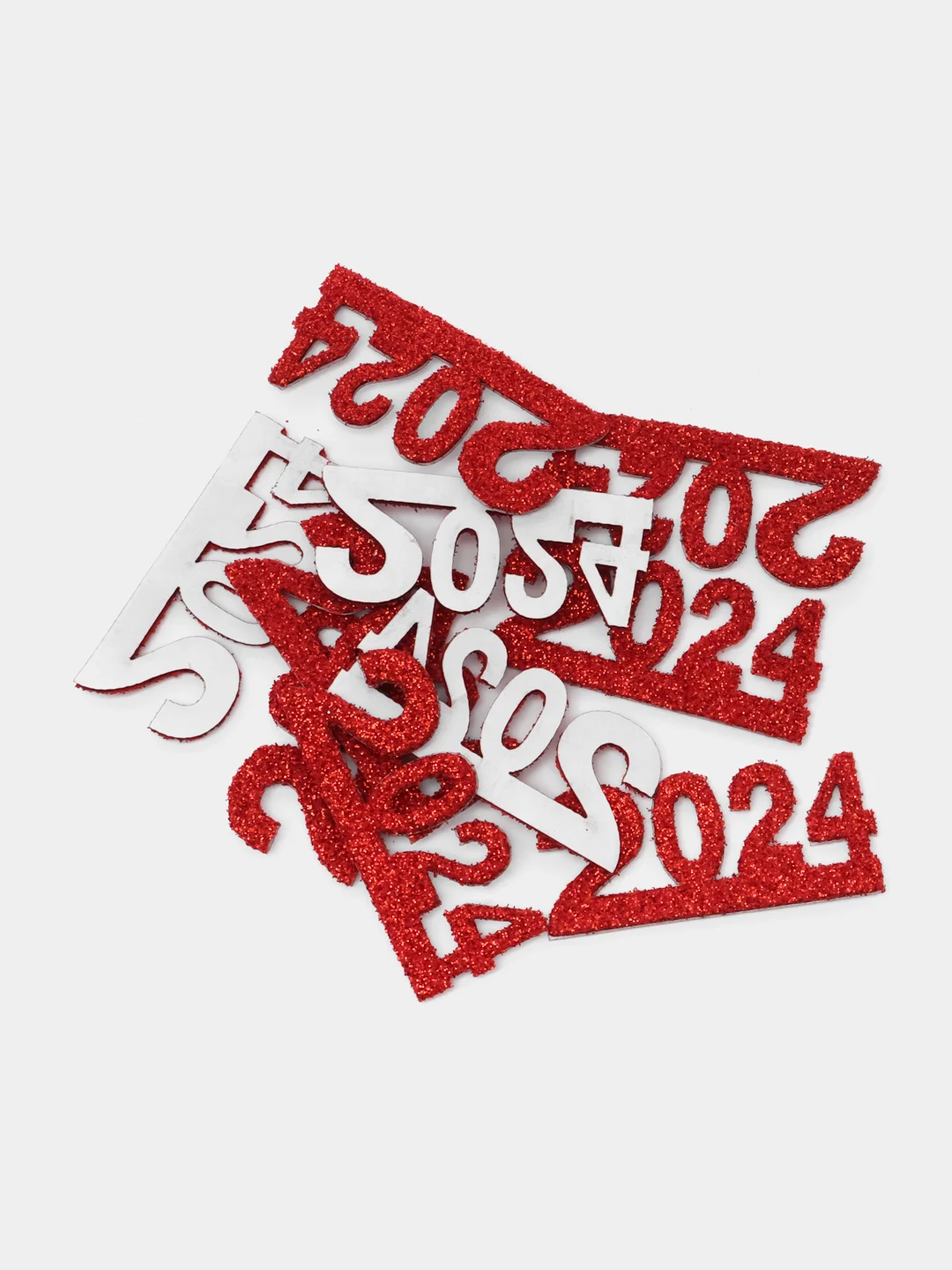 Красный 2024 самоклеящиеся из фоамирана, 10 шт, 5 х 2.2 см