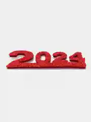 Красный 2024 самоклеящиеся из фоамирана, 10 шт, 5 х 2.2 см