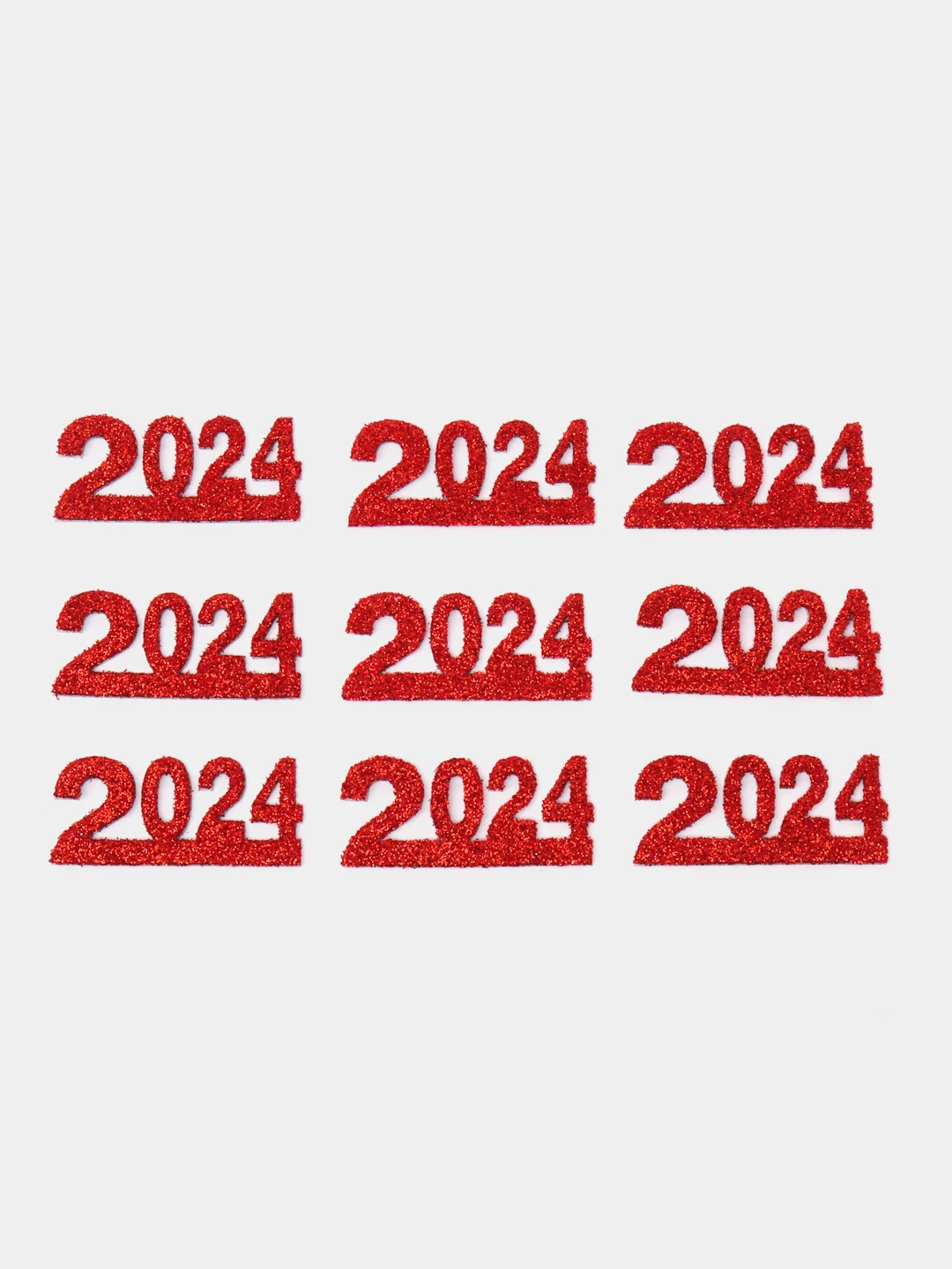 Красный 2024 самоклеящиеся из фоамирана, 10 шт, 5 х 2.2 см