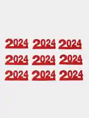 Красный 2024 самоклеящиеся из фоамирана, 10 шт, 5 х 2.2 см