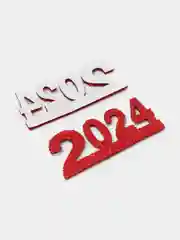 Красный 2024 самоклеящиеся из фоамирана, 10 шт, 5 х 2.2 см