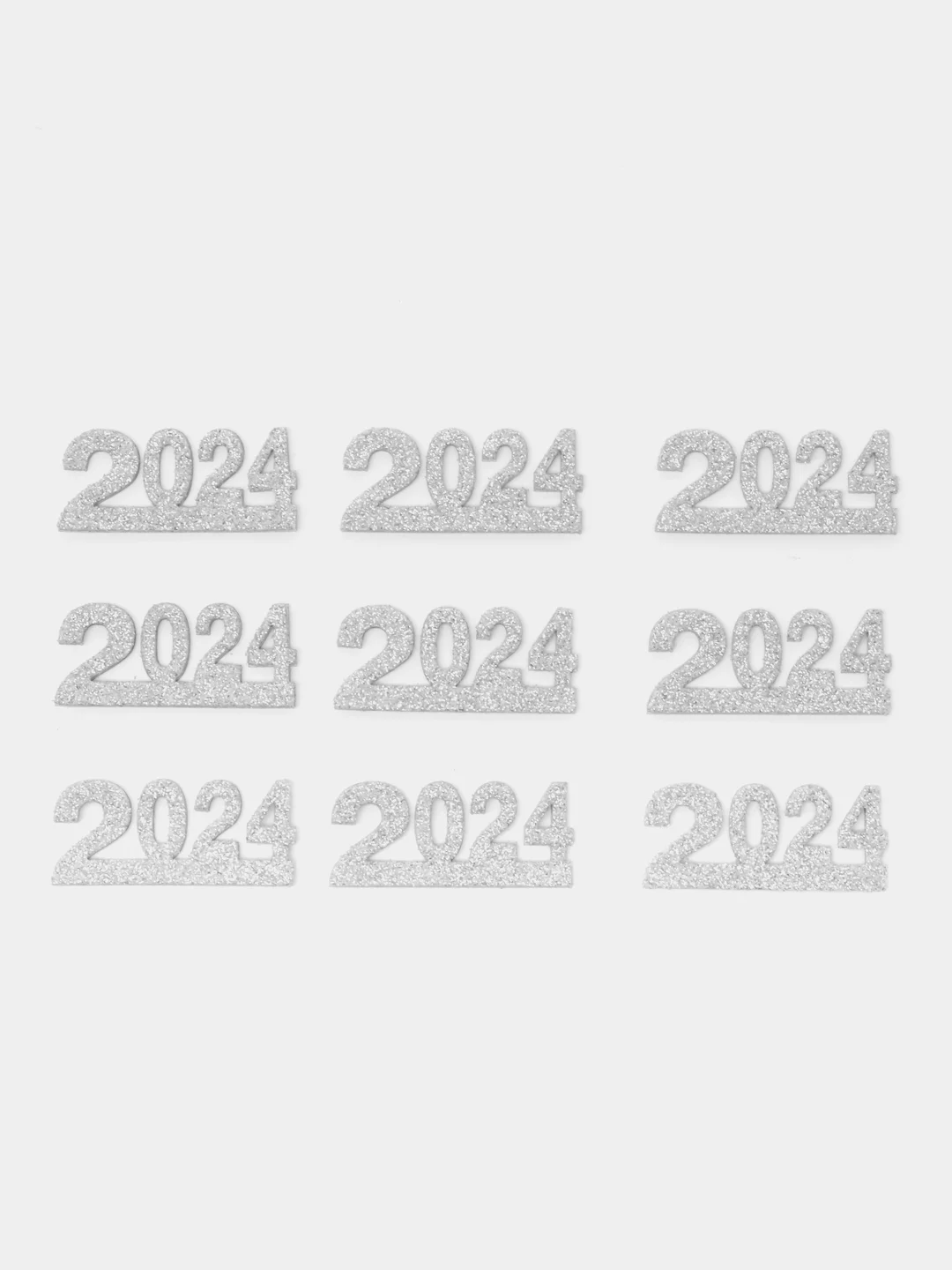 Серебряный 2024 самоклеящиеся из фоамирана, 10 шт, 5 х 2.2 см