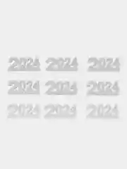 Серебряный 2024 самоклеящиеся из фоамирана, 10 шт, 5 х 2.2 см