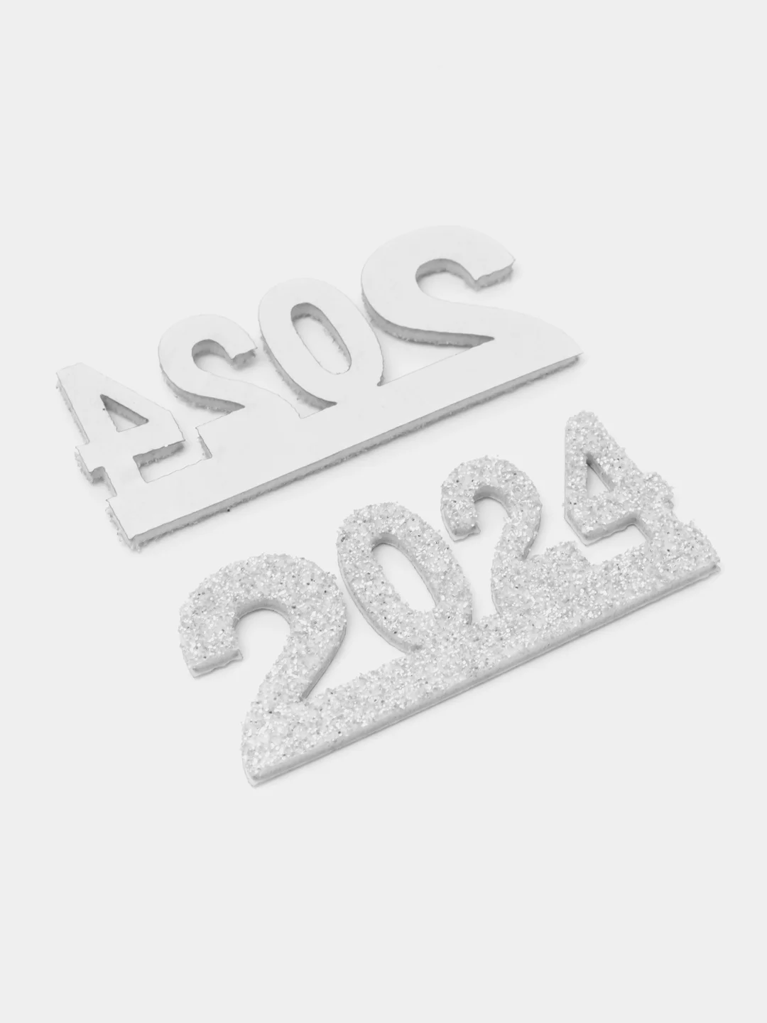 Серебряный 2024 самоклеящиеся из фоамирана, 10 шт, 5 х 2.2 см