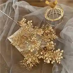 Бронзовый искуственные золотые ветки для новогоднего декора, ветка, композиция на новый год, 1 шт