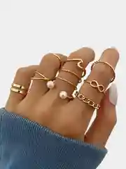 Серебряный набор колец из 9 штук