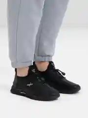 Угольный мужские чёрные кроссовки, с мехом