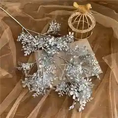 Искуственные серебрянные ветки для новогоднего декора, композиция на новый год, 1 шт