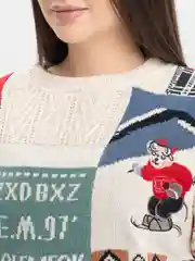 Бежевый свитер с новогодним принтом "Merry Christmas"