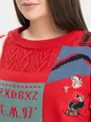 Бежевый свитер с новогодним принтом "Merry Christmas"