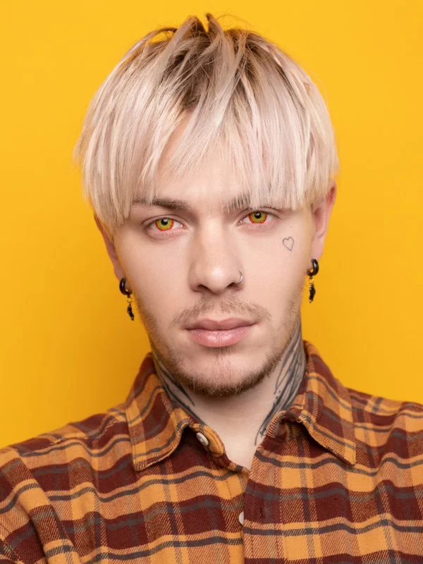 Оранжевый цветные контактные линзы Adria Crazy карнавальные, без диоптрий, 1 линза