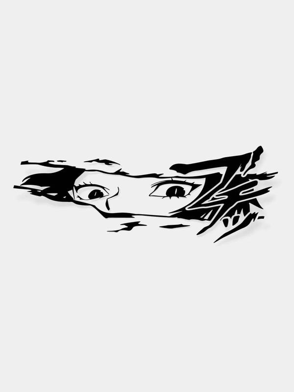 Makoto Niijima "Макото Ниидзима" - Наклейка без фона "Аниме девушка" Demons eyes