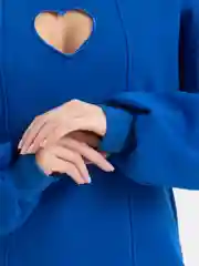 Лазурный свитшот ОВЕР с начесом