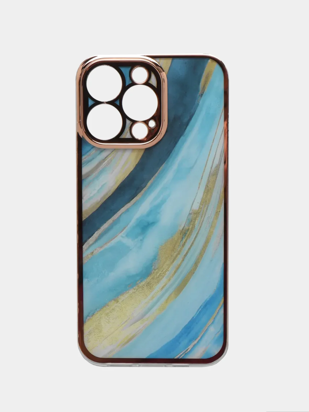 Лазурный чехол iPhone 13, 13 Pro, 13 Pro Max силиконовый с мраморным рисунком