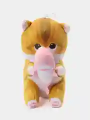 Желтый мягкая игрушка "Кот акула", 20 см, кот, в руке акула, кит