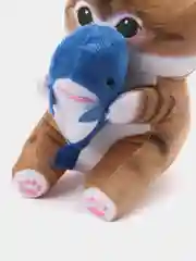 Желтый мягкая игрушка "Кот акула", 20 см, кот, в руке акула, кит