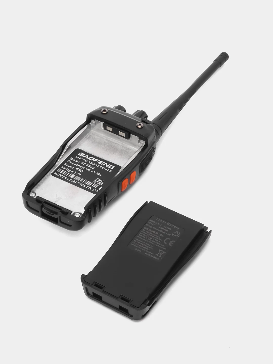 Черный комплект радиостанций Baofeng BF-888S, с гарнитурами, 2 штуки