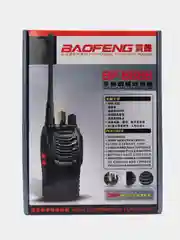 Черный комплект радиостанций Baofeng BF-888S, с гарнитурами, 2 штуки