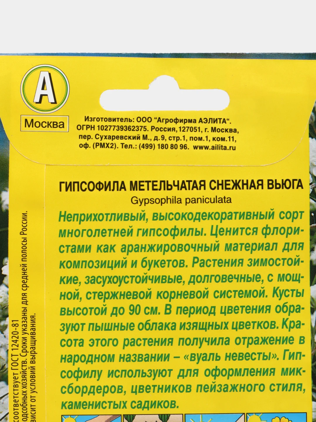 Гипсофила многолетняя метельчатая махровая семена цветов