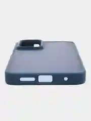 Темно-синий чехол матовый для Redmi Note 12S, пластиковый, полупрозрачный, с глянцевой рамкой