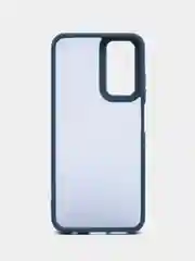 Темно-синий чехол матовый для Redmi Note 12S, пластиковый, полупрозрачный, с глянцевой рамкой