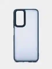 Темно-синий чехол матовый для Redmi Note 12S, пластиковый, полупрозрачный, с глянцевой рамкой