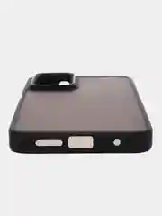 Черный чехол матовый для Redmi Note 12S, пластиковый, полупрозрачный, с глянцевой рамкой