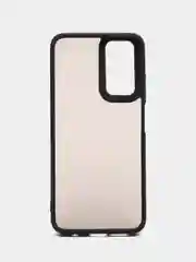Черный чехол матовый для Redmi Note 12S, пластиковый, полупрозрачный, с глянцевой рамкой