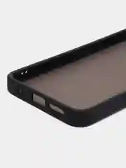 Черный чехол матовый для Redmi Note 12S, пластиковый, полупрозрачный, с глянцевой рамкой