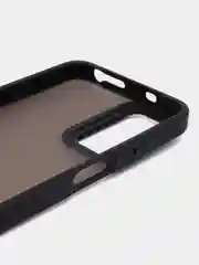 Черный чехол матовый для Redmi Note 12S, пластиковый, полупрозрачный, с глянцевой рамкой