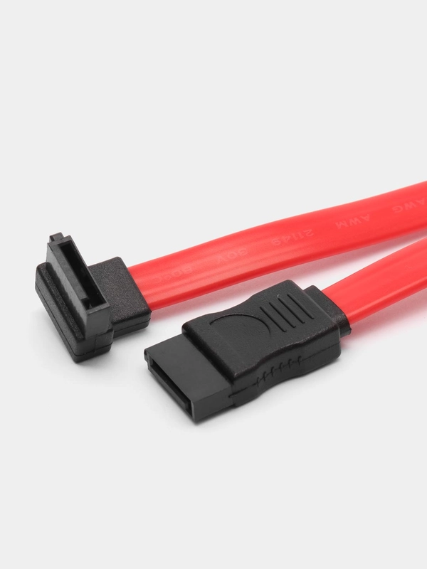 Кабель SATA (прямой) - SATA (угловой), 0.45 м, для подключения жестких дисков, HDD и SSD