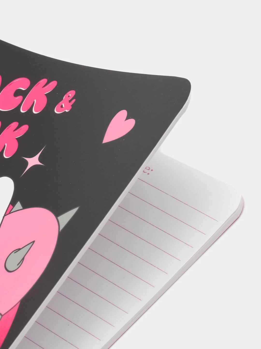 Розовый блокноты в линию/в клетку А5 40 листов Black & Pink/I love pink/Аниме монохром. Проф-Пресс