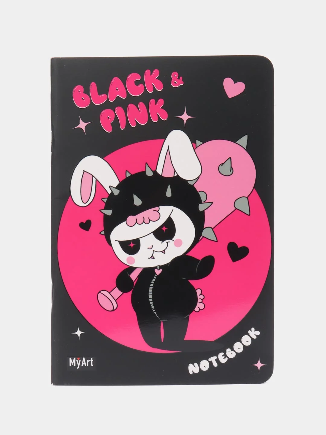 Розовый блокноты в линию/в клетку А5 40 листов Black & Pink/I love pink/Аниме монохром. Проф-Пресс