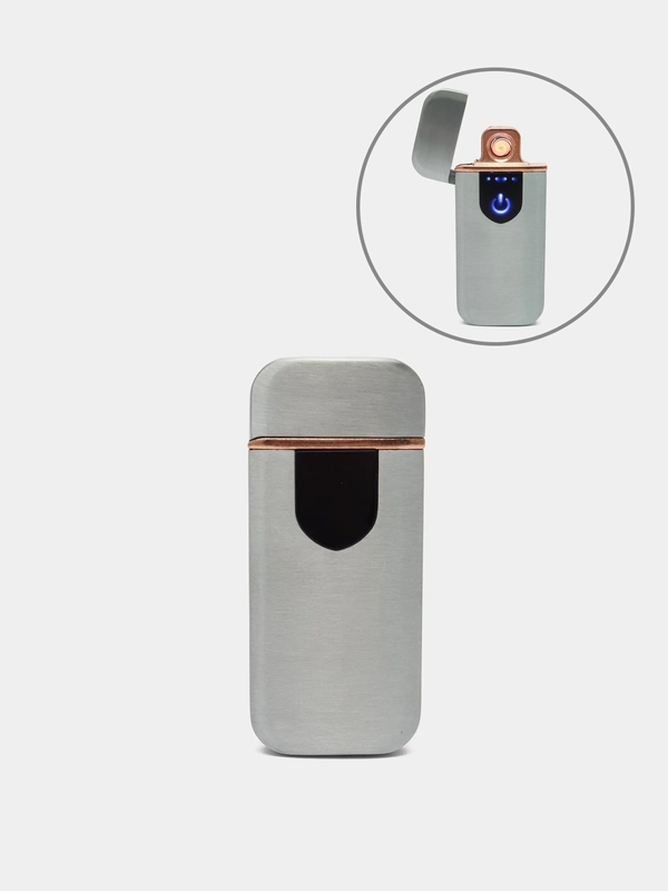 Зажигалка электронная "Авилес" USB, спираль, сенсор, серебристая 7.9х3.1 см