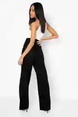 Черный женские джинсы широкие wide leg трубы палаццо