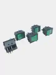 5 штук Переключатель клавишный с подсветкой 220в KCD4-301-C 4 контакта 25*31мм зеленый