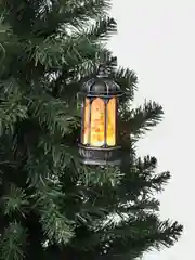 Серый меланж новогодний Led светильник фонарик на елку, игрушка на елку со свечой внутри