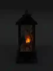 Серый металлик новогодний Led светильник фонарик на елку, игрушка на елку со свечой внутри